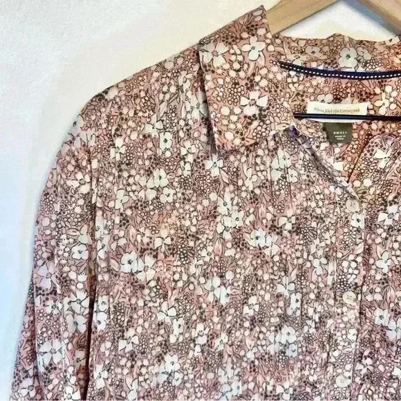 Anthropologie Pilcro And The Letterpress | Sasha Smocked Button Down Pink Blouse - Picture 5 of 13